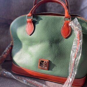 Dooney & Bourke Double Zip Olive Pebble Leather Purse